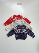 [digreen] Snowflake Knit Pullover