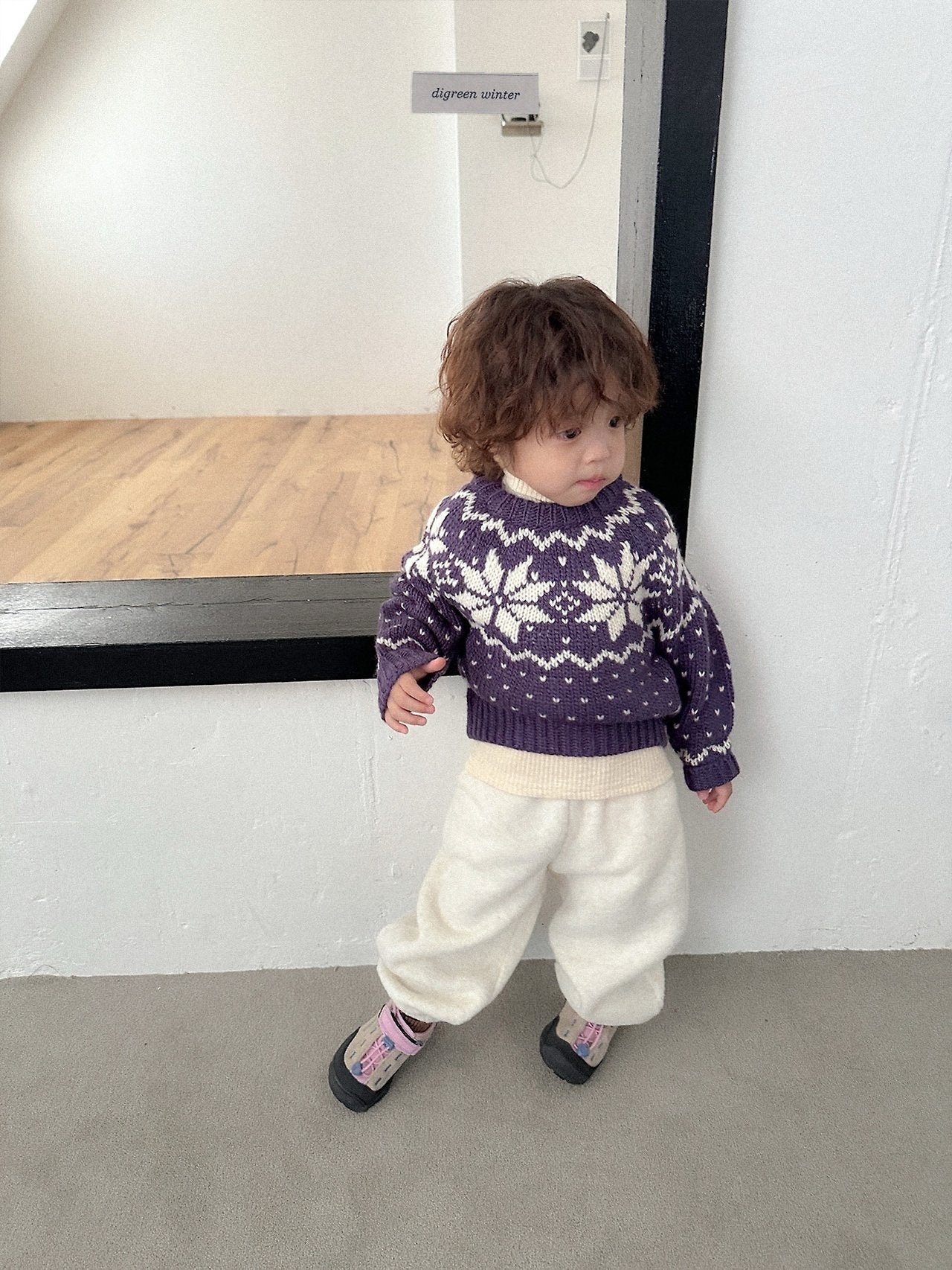 [digreen] Snowflake Knit Pullover