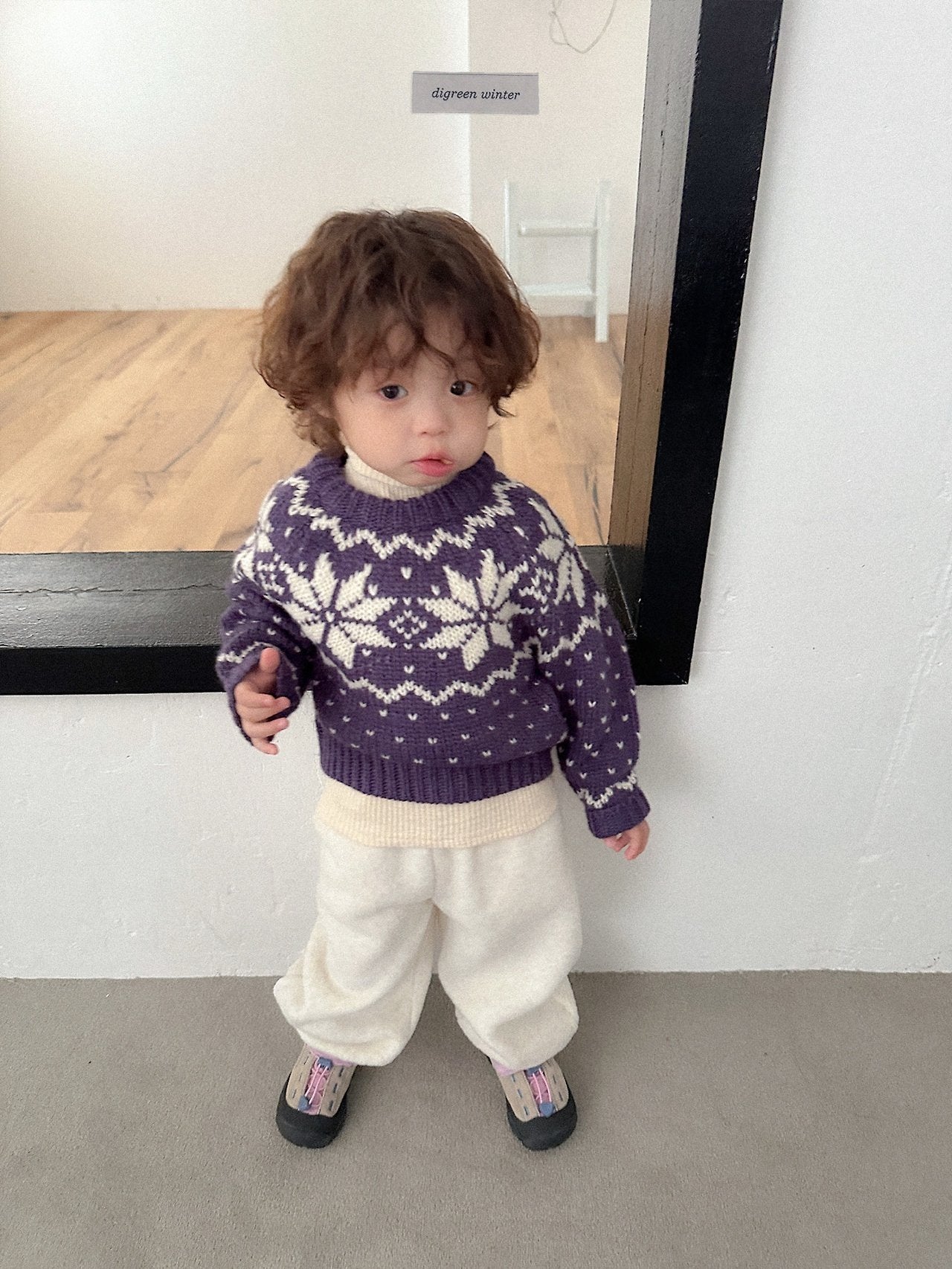 [digreen] Snowflake Knit Pullover