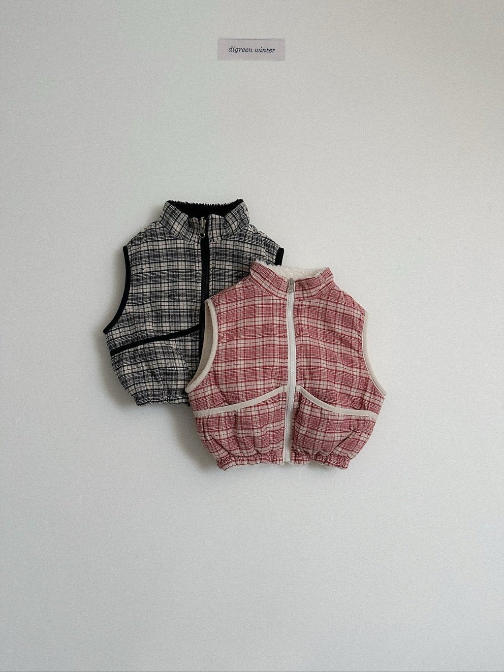 [digreen] Reversible Check Vest