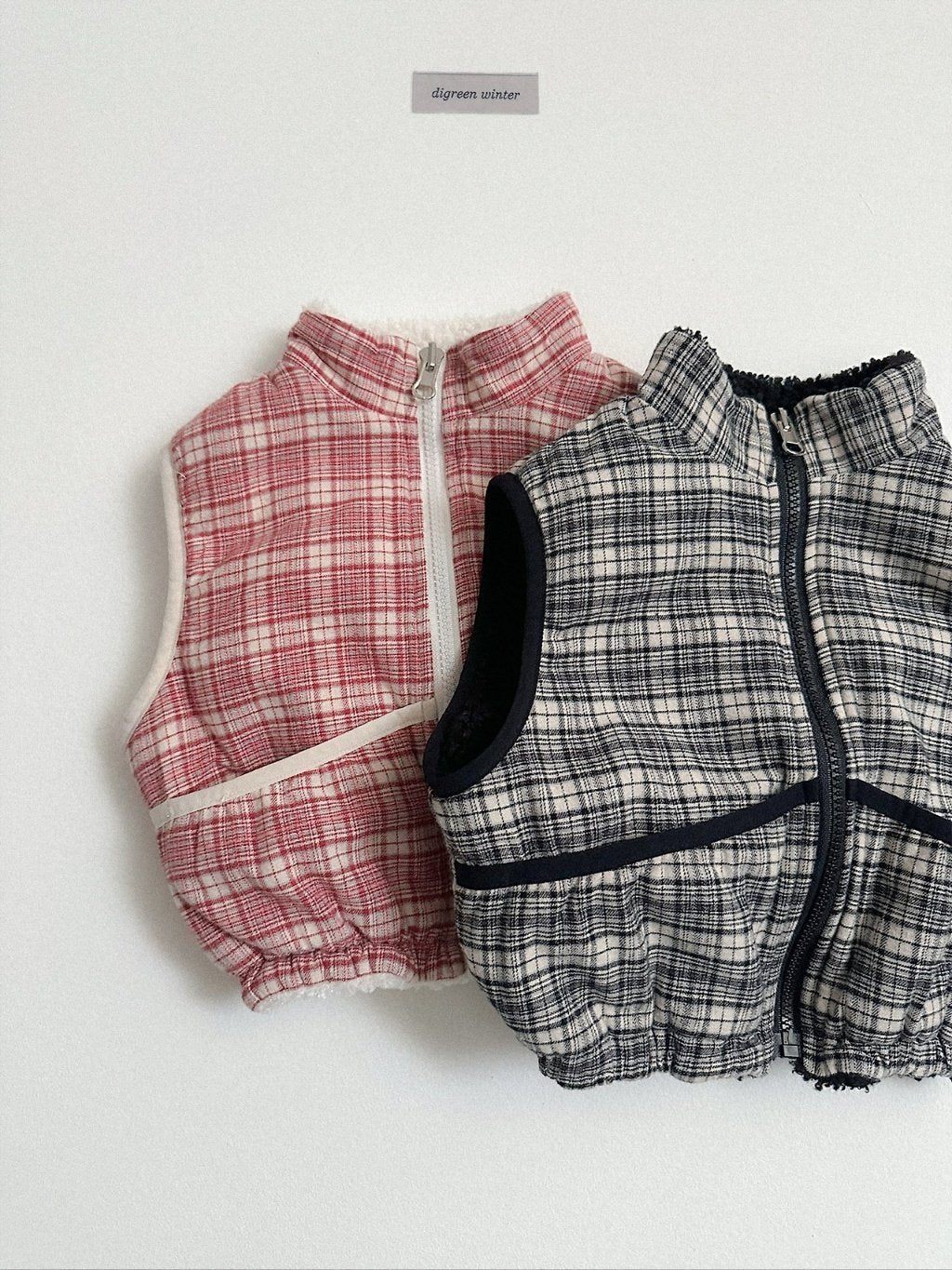 [digreen] Reversible Check Vest