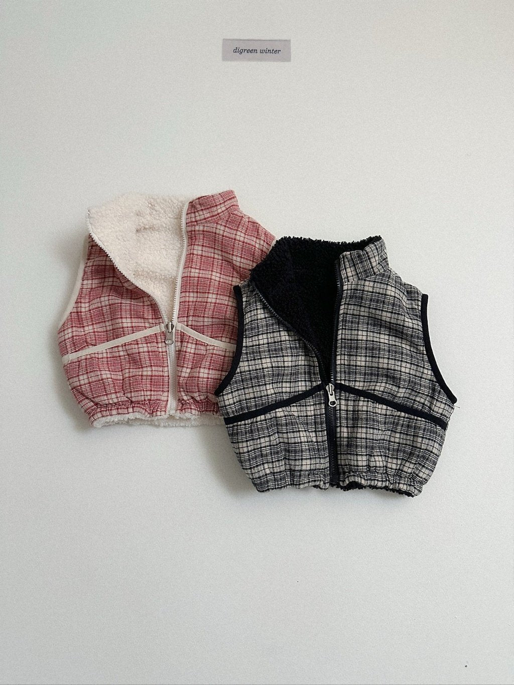 [digreen] Reversible Check Vest