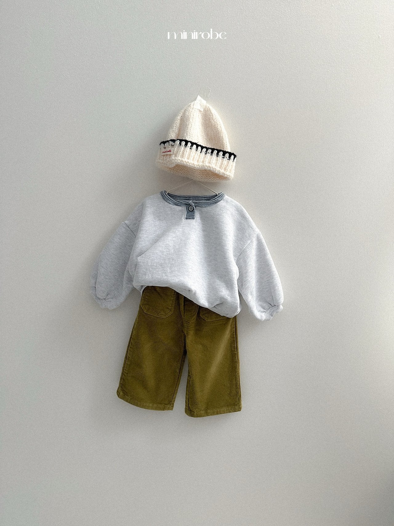[minirobe] Popo placket sweatshirt