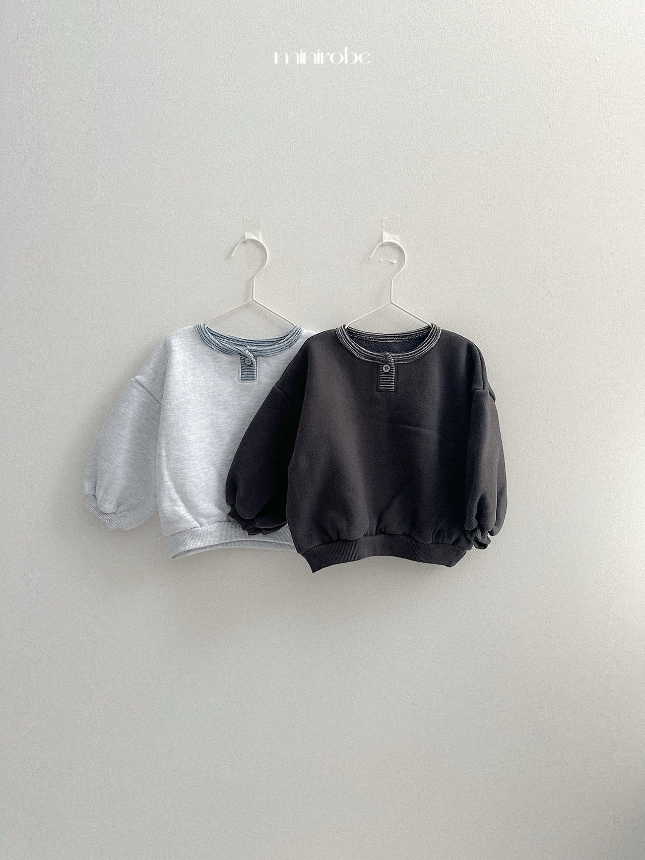 [minirobe] Popo placket sweatshirt