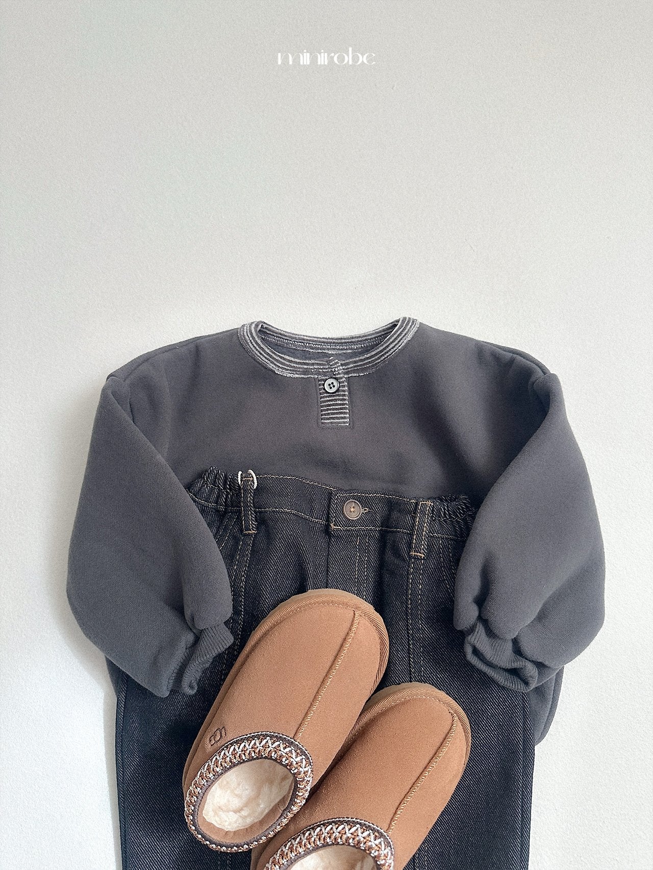 [minirobe] Popo placket sweatshirt