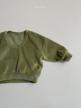 [minirobe] Velour uneck sweatshirt