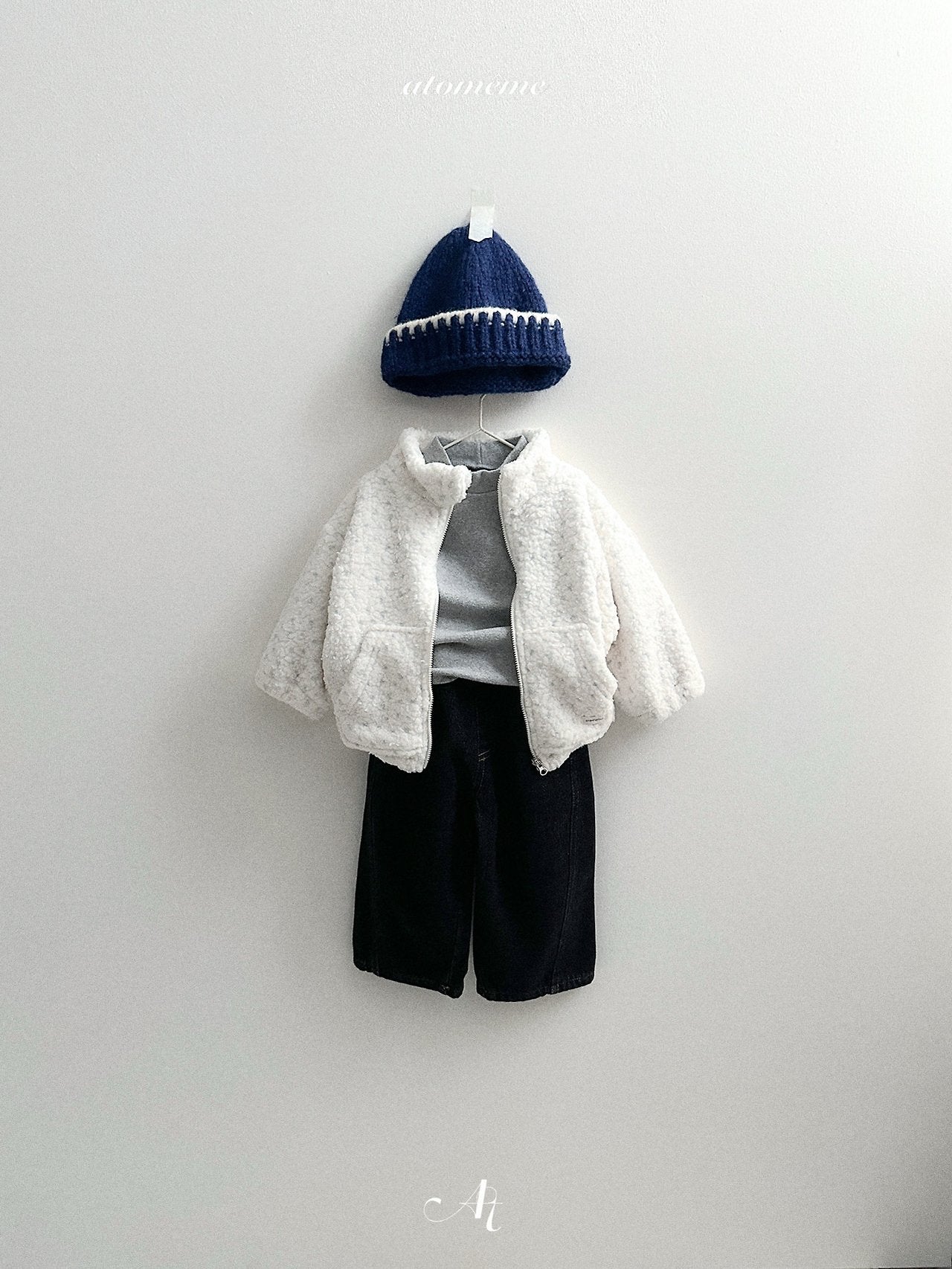 [atomeme] Teddy Flower Zip-up