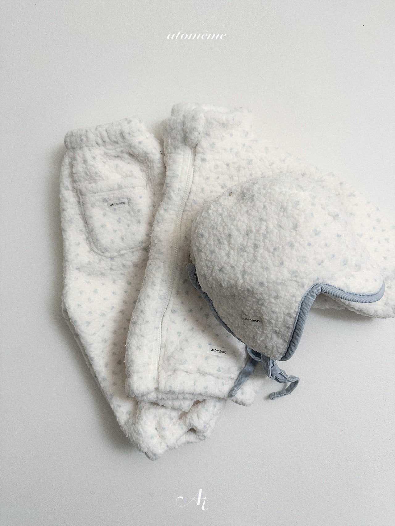 [atomeme] Teddy Flower Zip-up