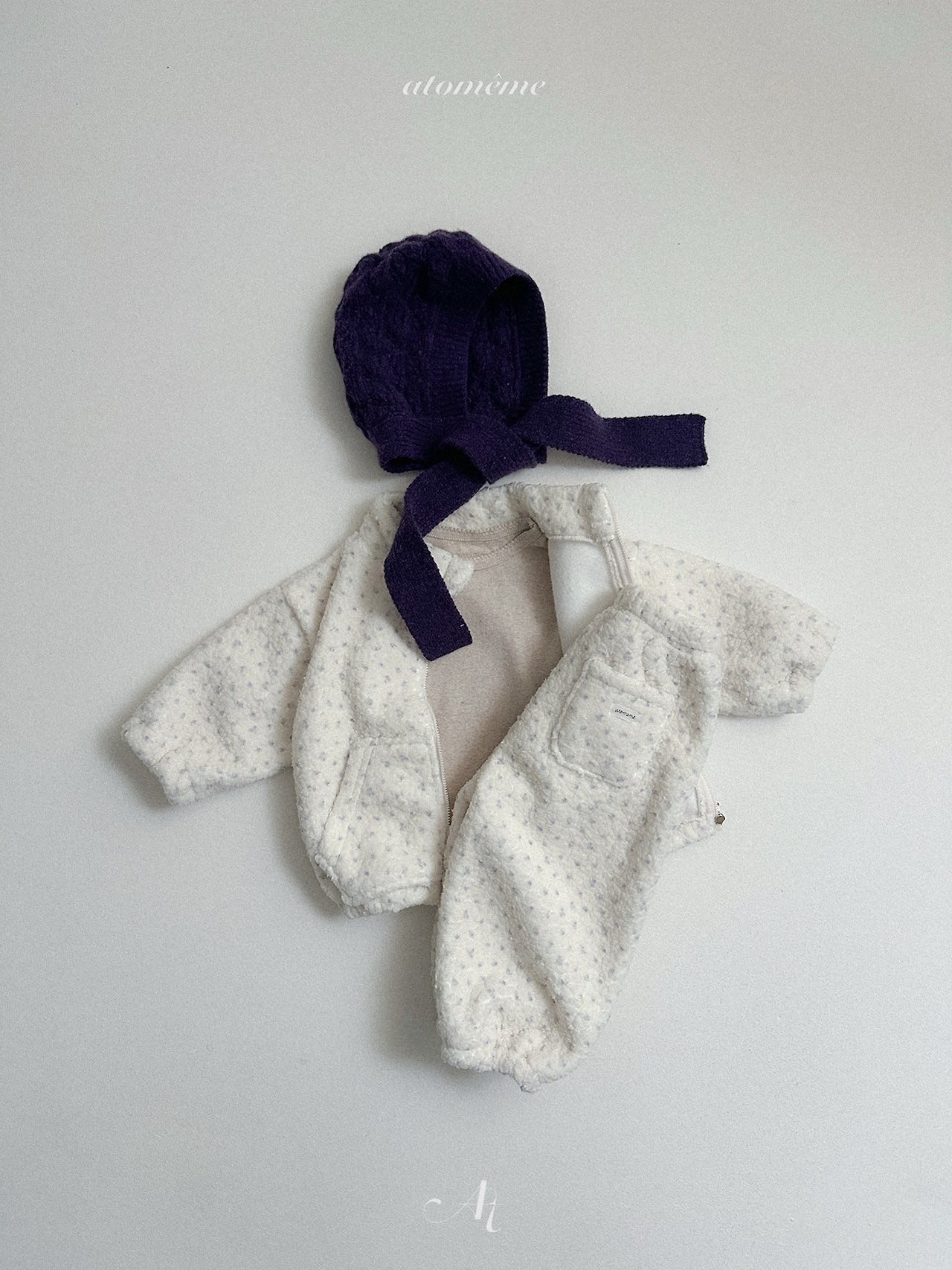 [atomeme] Teddy Flower Zip-up