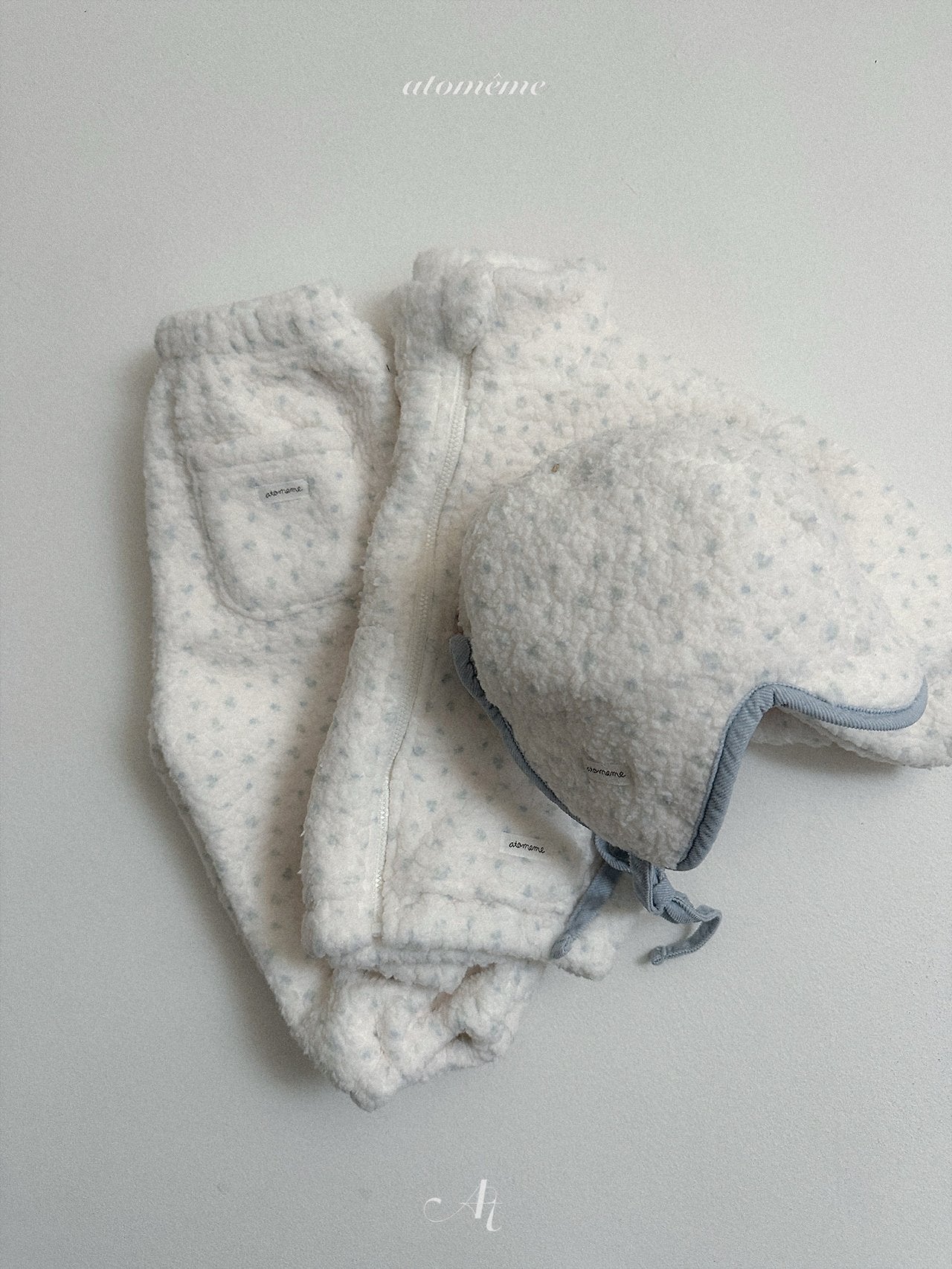 [atomeme] Teddy Flower Zip-up