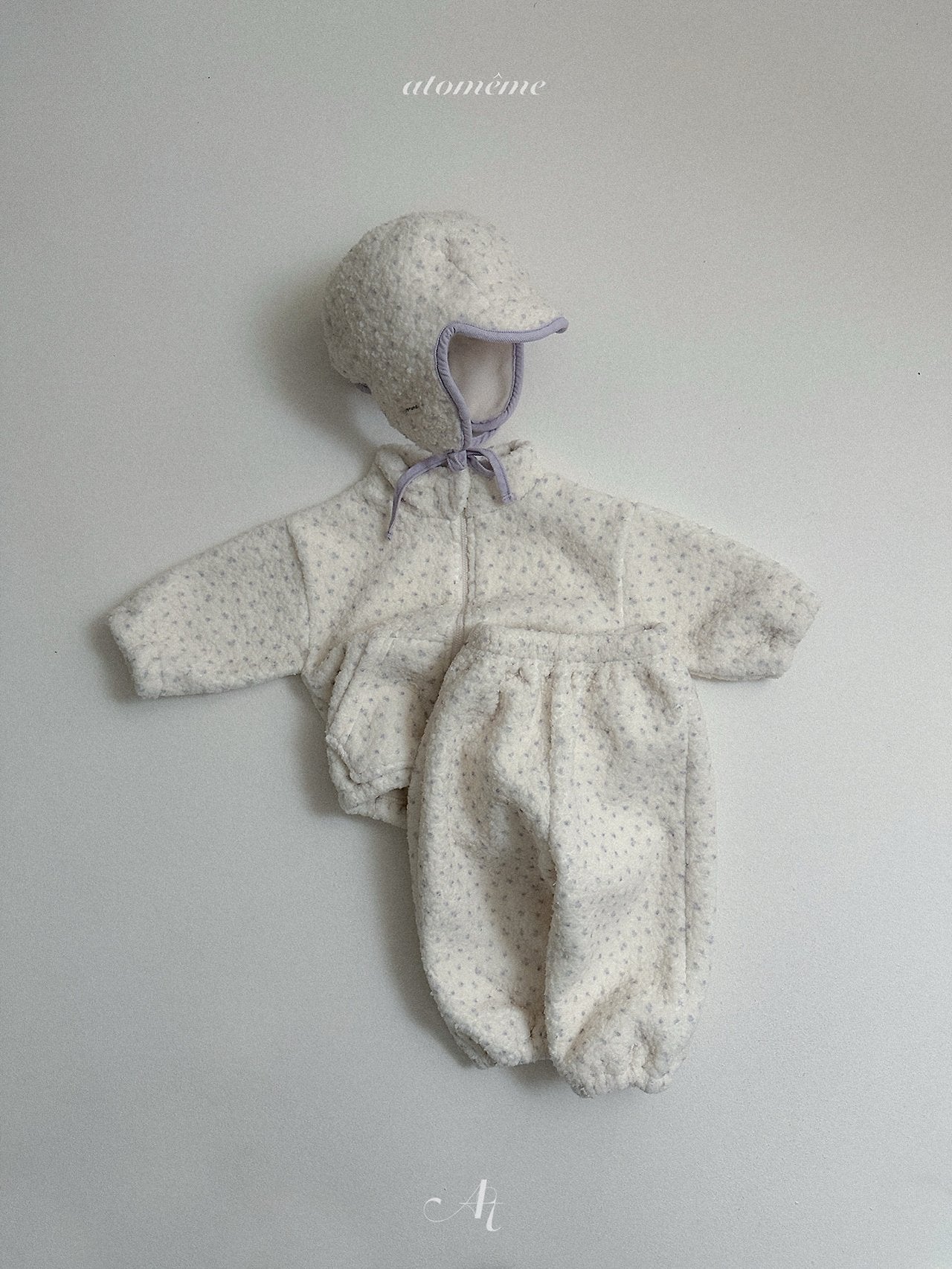 [atomeme] Teddy Flower Zip-up
