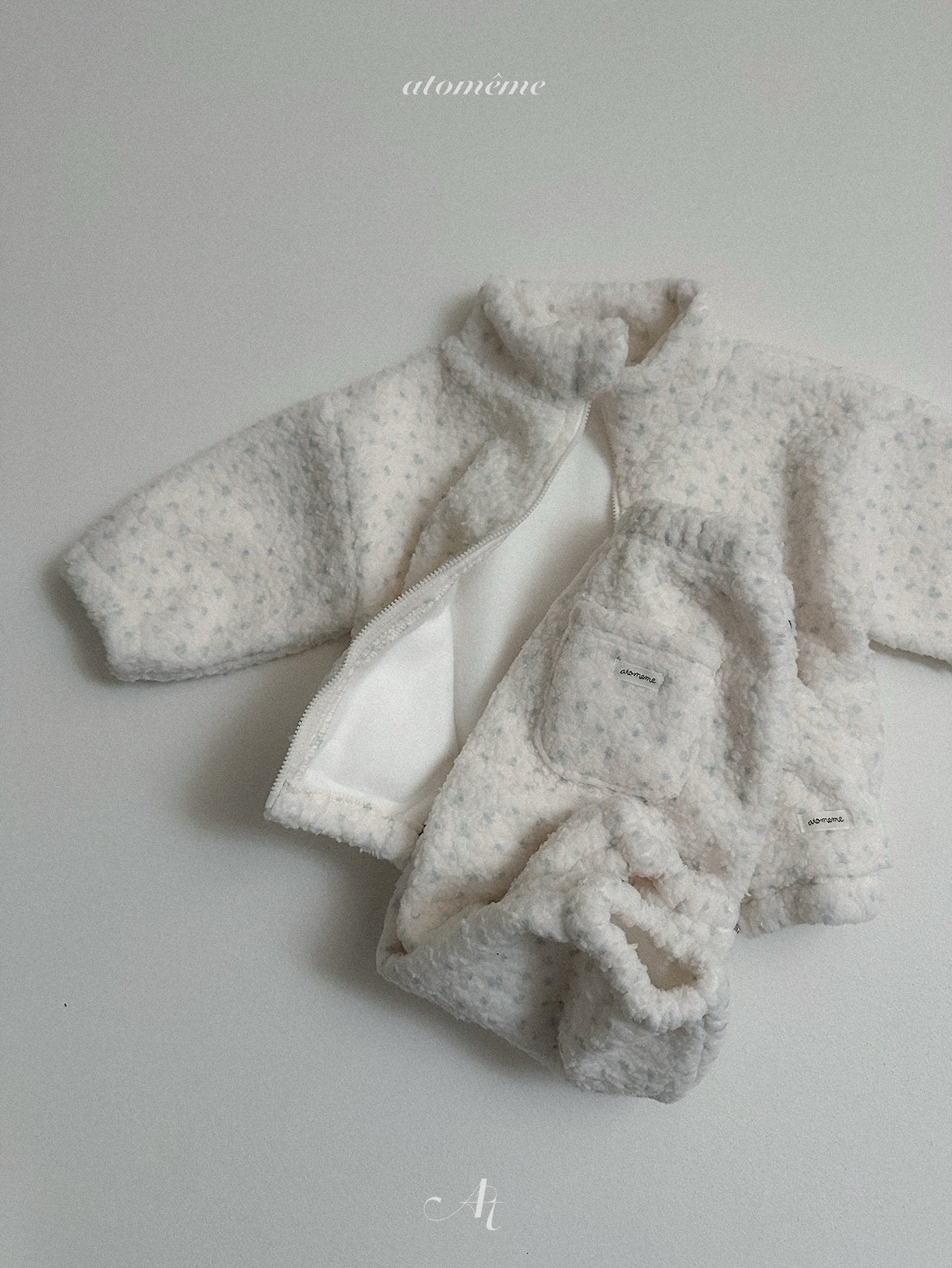 [atomeme] Teddy Flower Zip-up