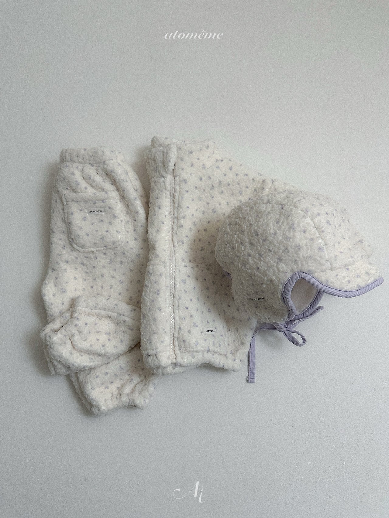 [atomeme] Teddy Flower Pants