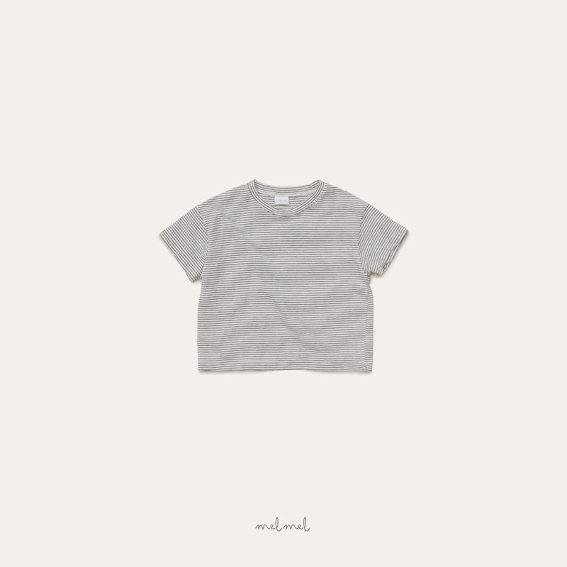 ［melmel］Stripe half tee