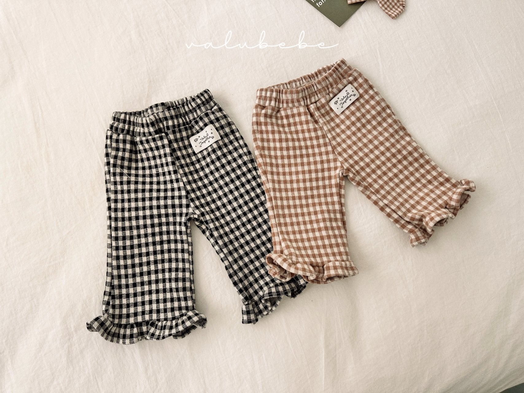 ［valubebe］Check frill flare pants (baby)