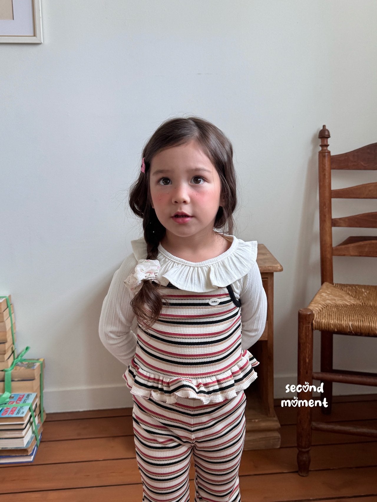 ［second moment］Peanut stripe frill camisole