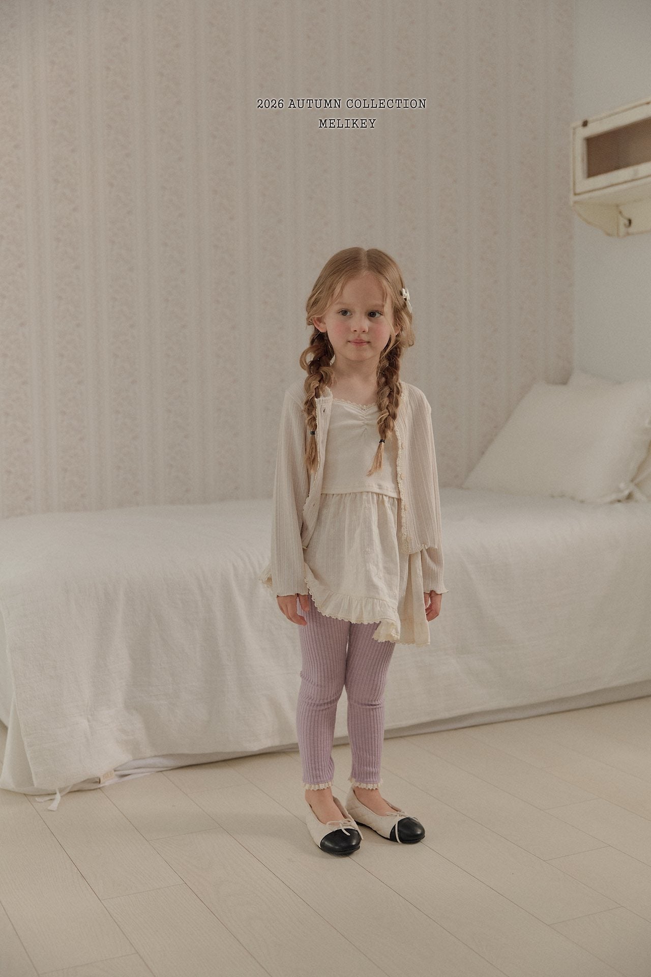 ［Melikey］Lace point rib leggings