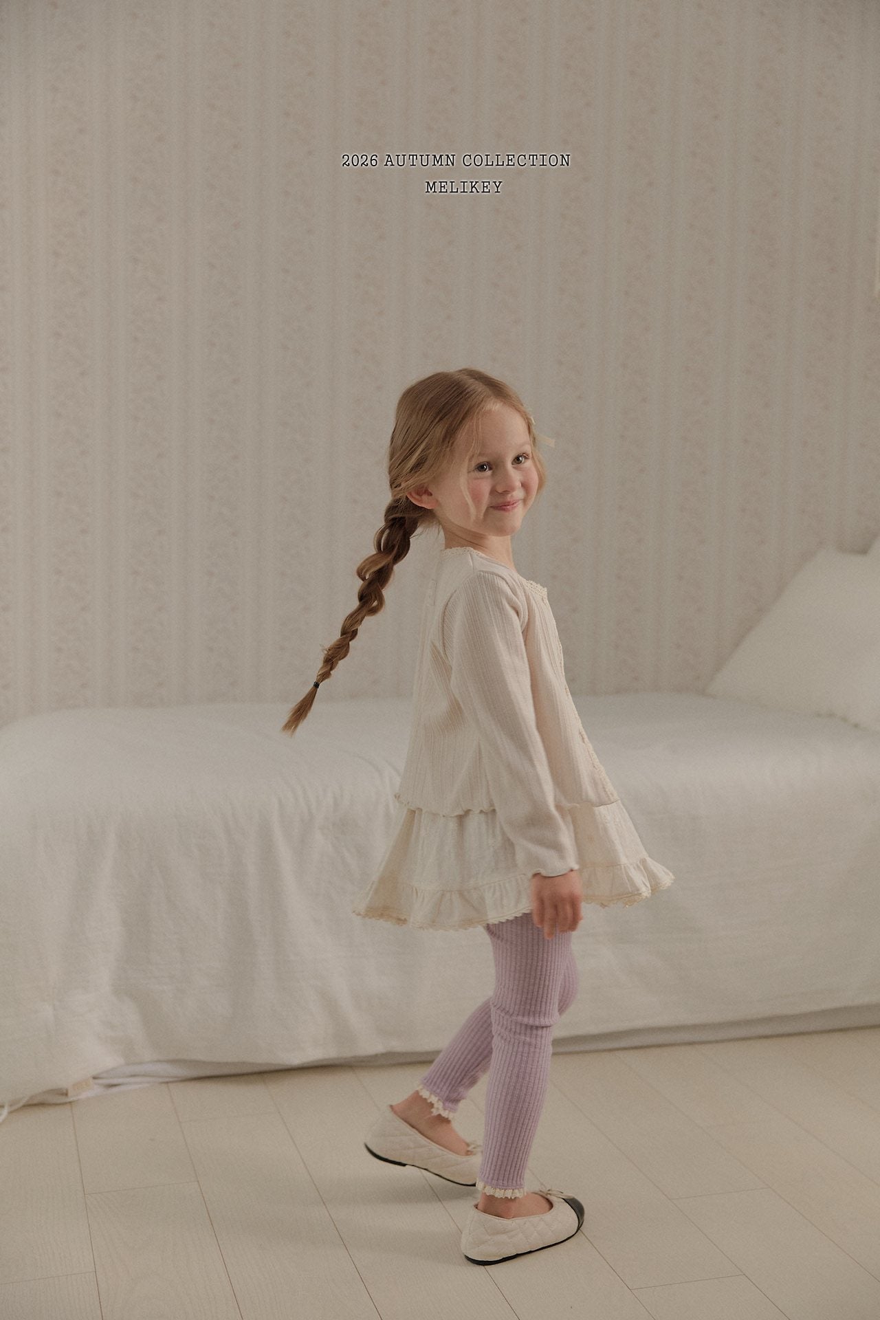 ［Melikey］Lace point rib leggings