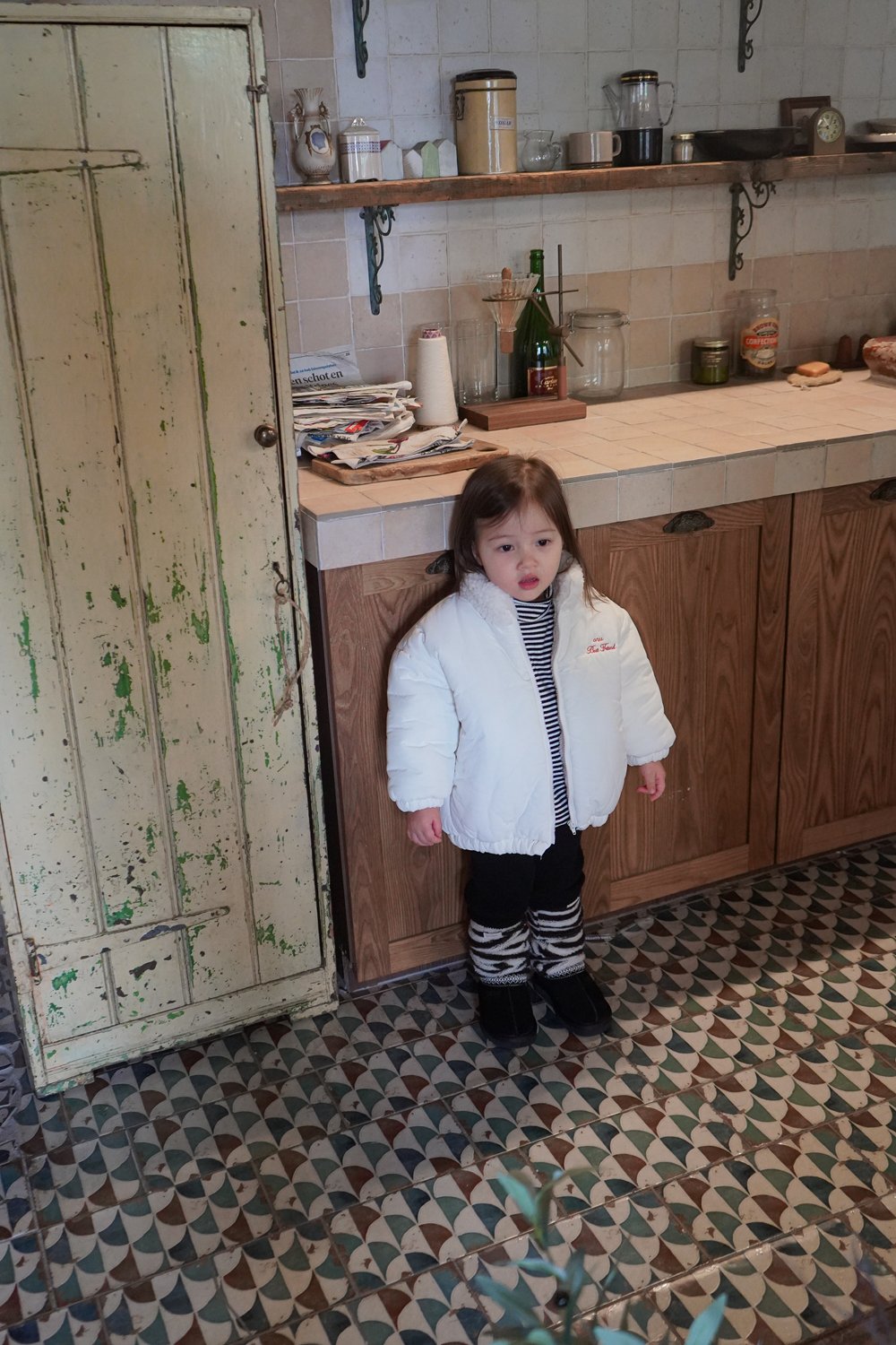 ［onu］Stripe half neck tee (kids)