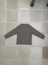 ［jujua］Stripe mellow tops