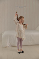 ［Melikey］Lace point rib leggings