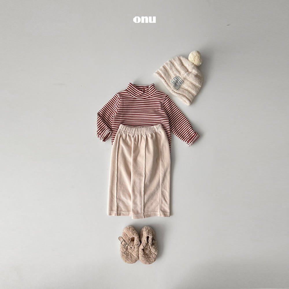 ［onu］Stripe half neck tee (kids)