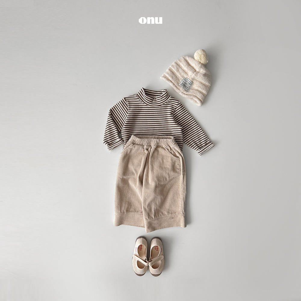 ［onu］Stripe half neck tee (kids)