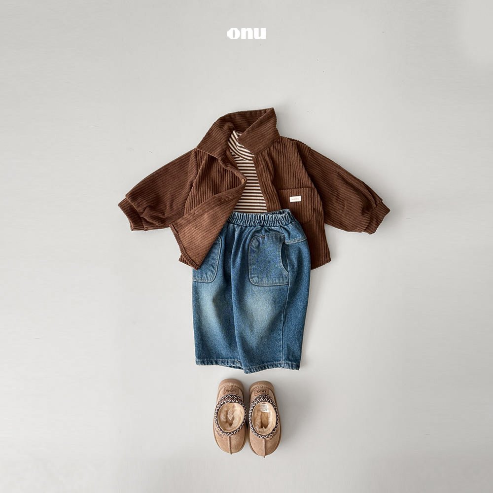 ［onu］Stripe half neck tee (kids)