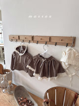［marron］Shirring ribbon skirt