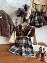 ［OREN］Brunel check suspender half pants