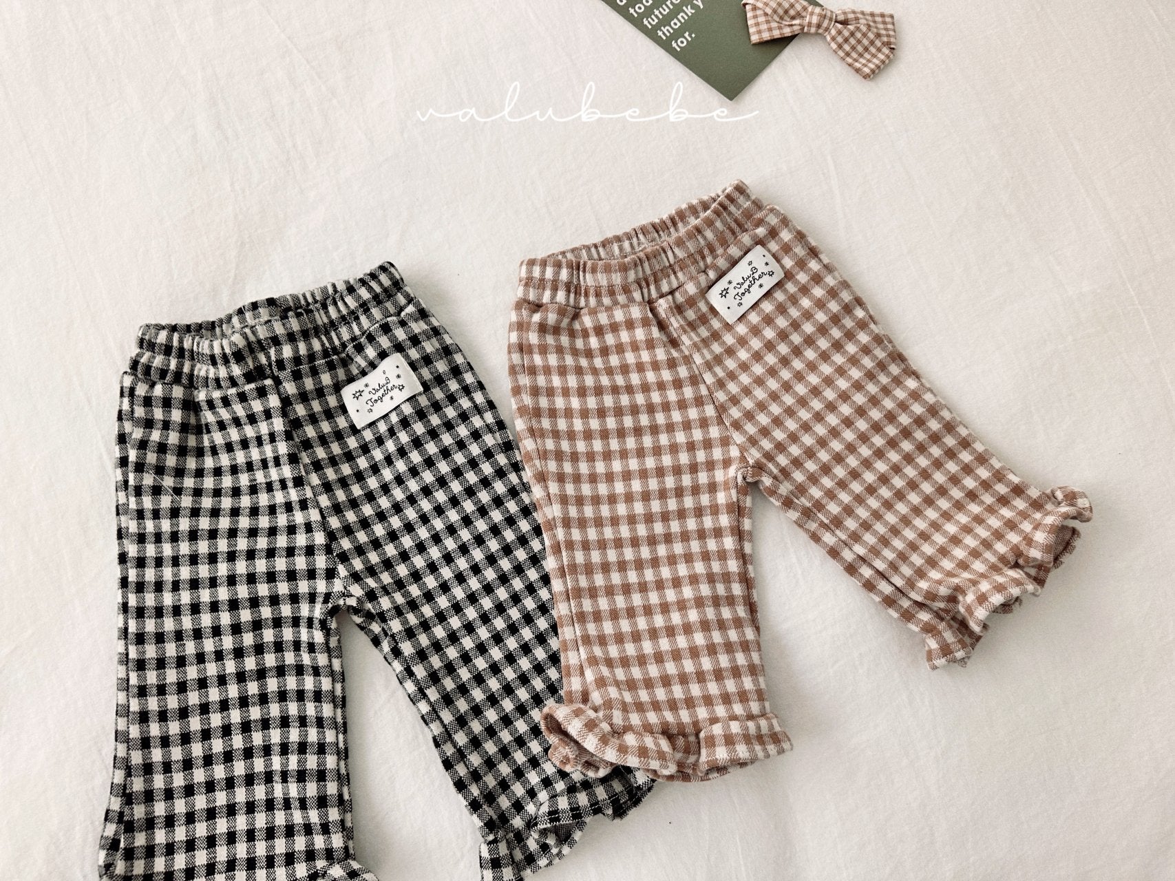 ［valubebe］Check frill flare pants (baby)