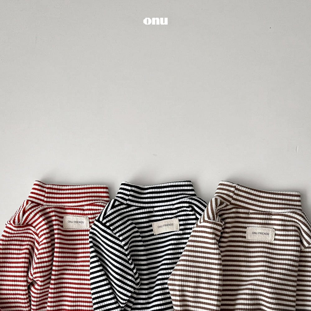 ［onu］Stripe half neck tee (kids)