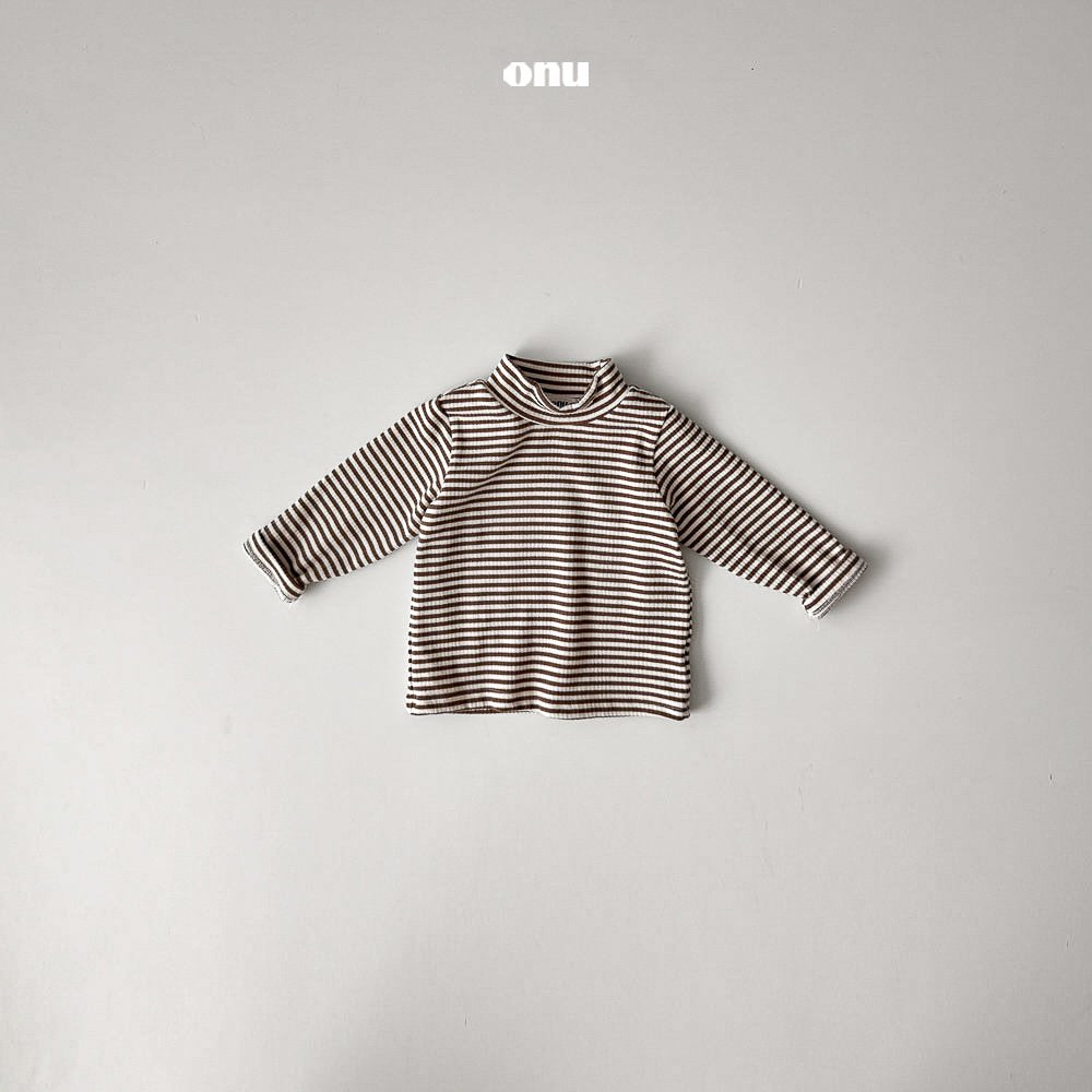 ［onu］Stripe half neck tee (kids)
