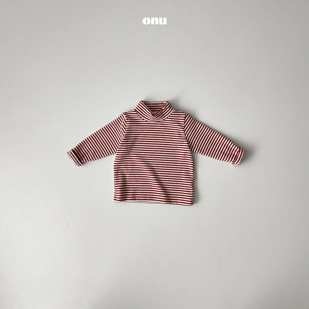 ［onu］Stripe half neck tee (kids)