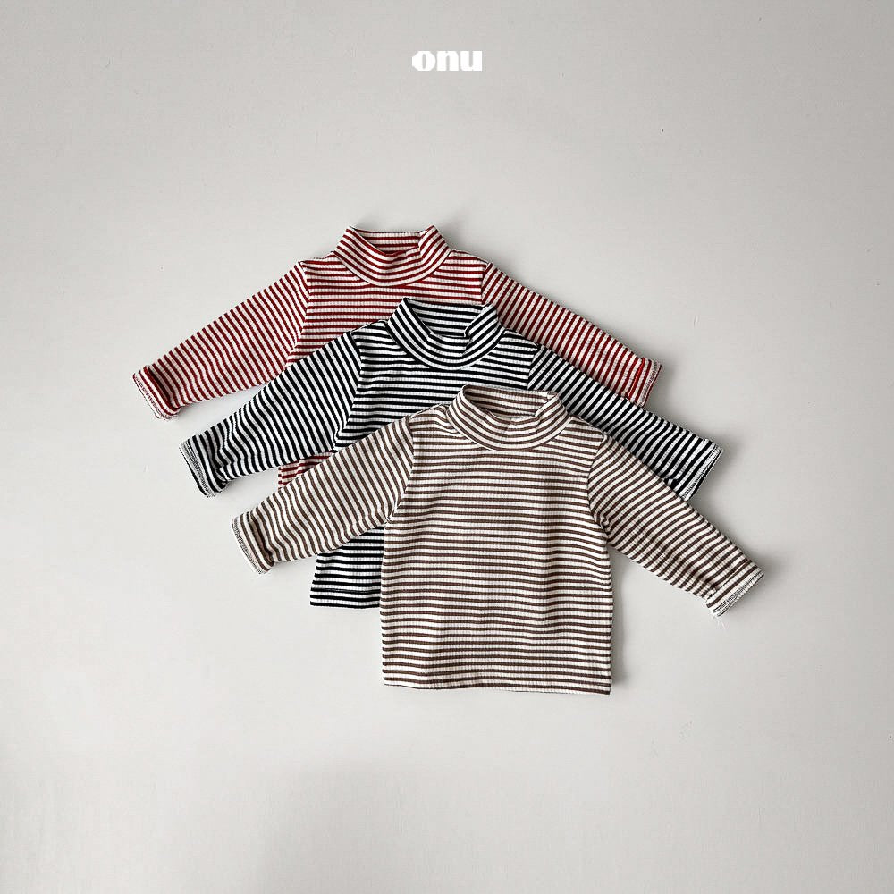 ［onu］Stripe half neck tee (kids)