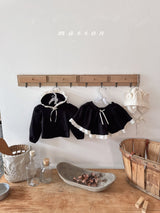 ［marron］Lace ribbon hood tops