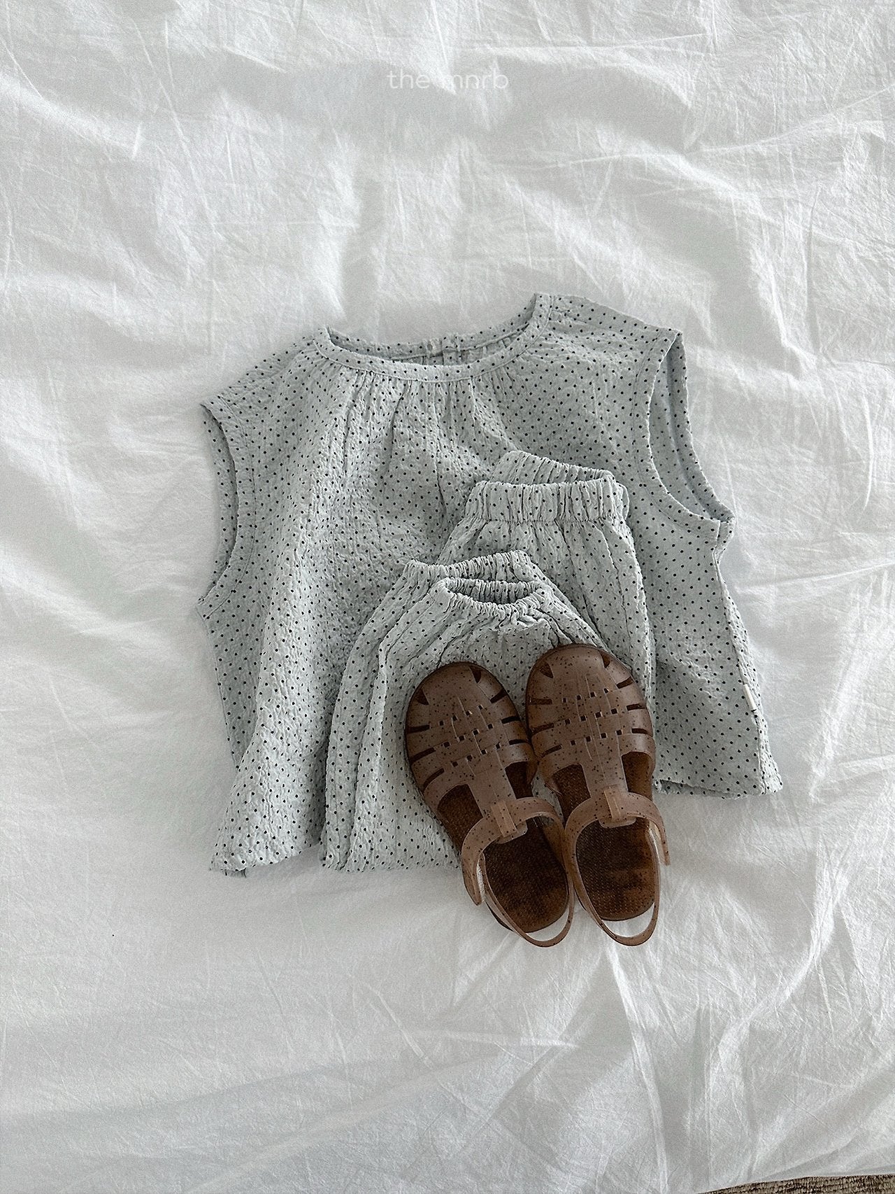 ［minirobe］Dot crinkle blouse