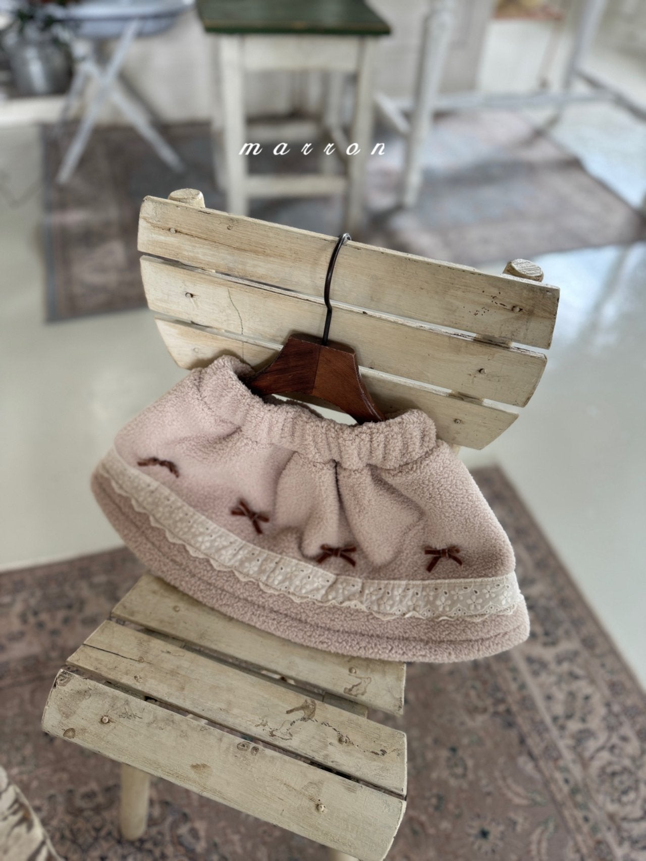 ［marron］Ribbon boa skirt