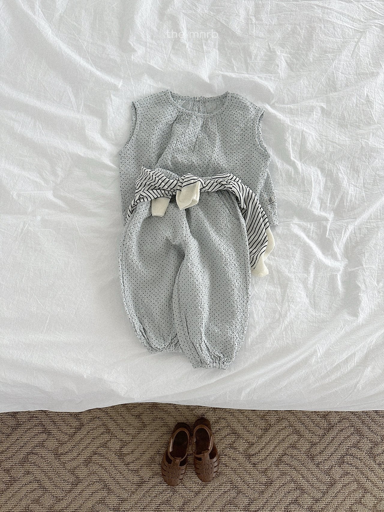 ［minirobe］Dot crinkle blouse