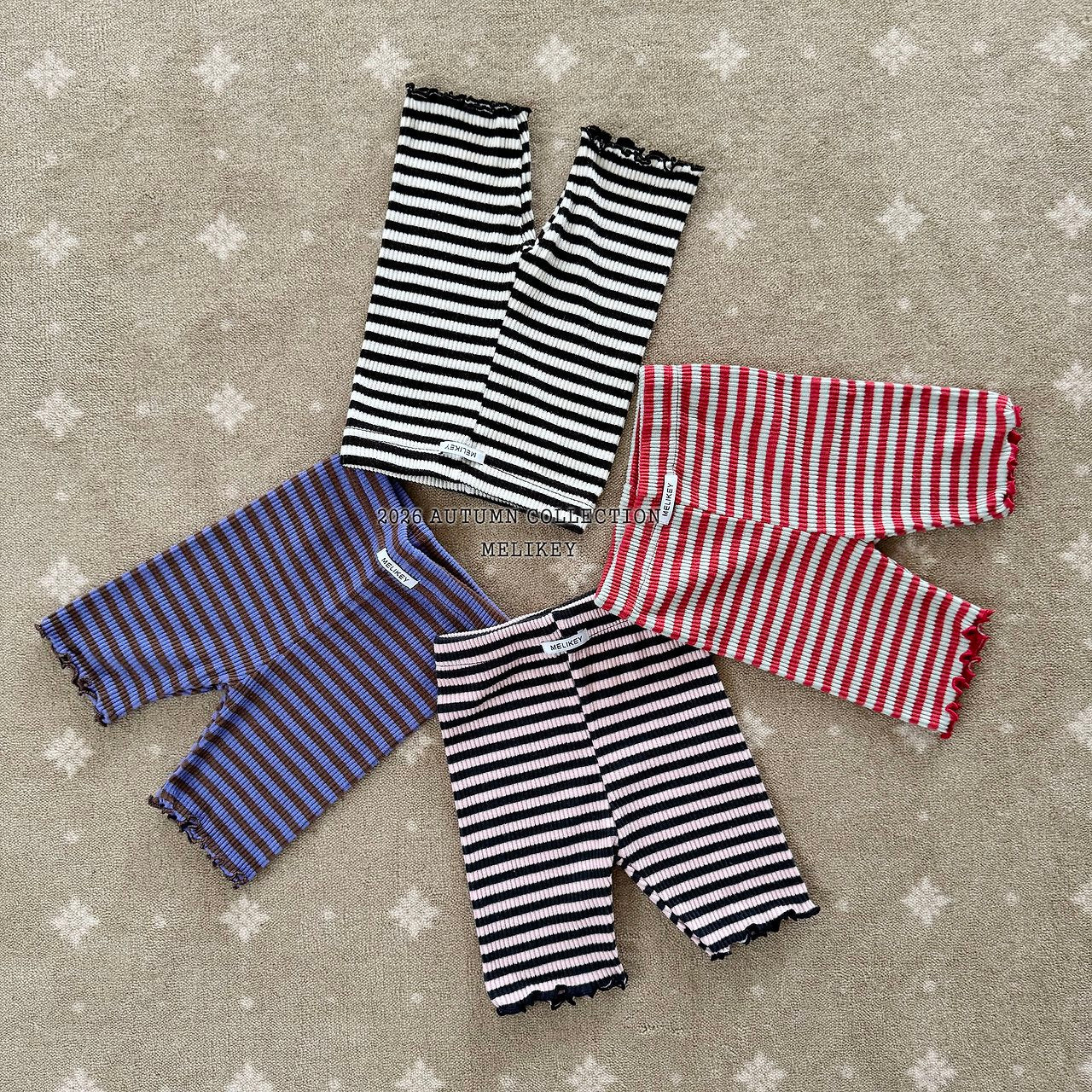［Melikey］Stripe color mellow leggings