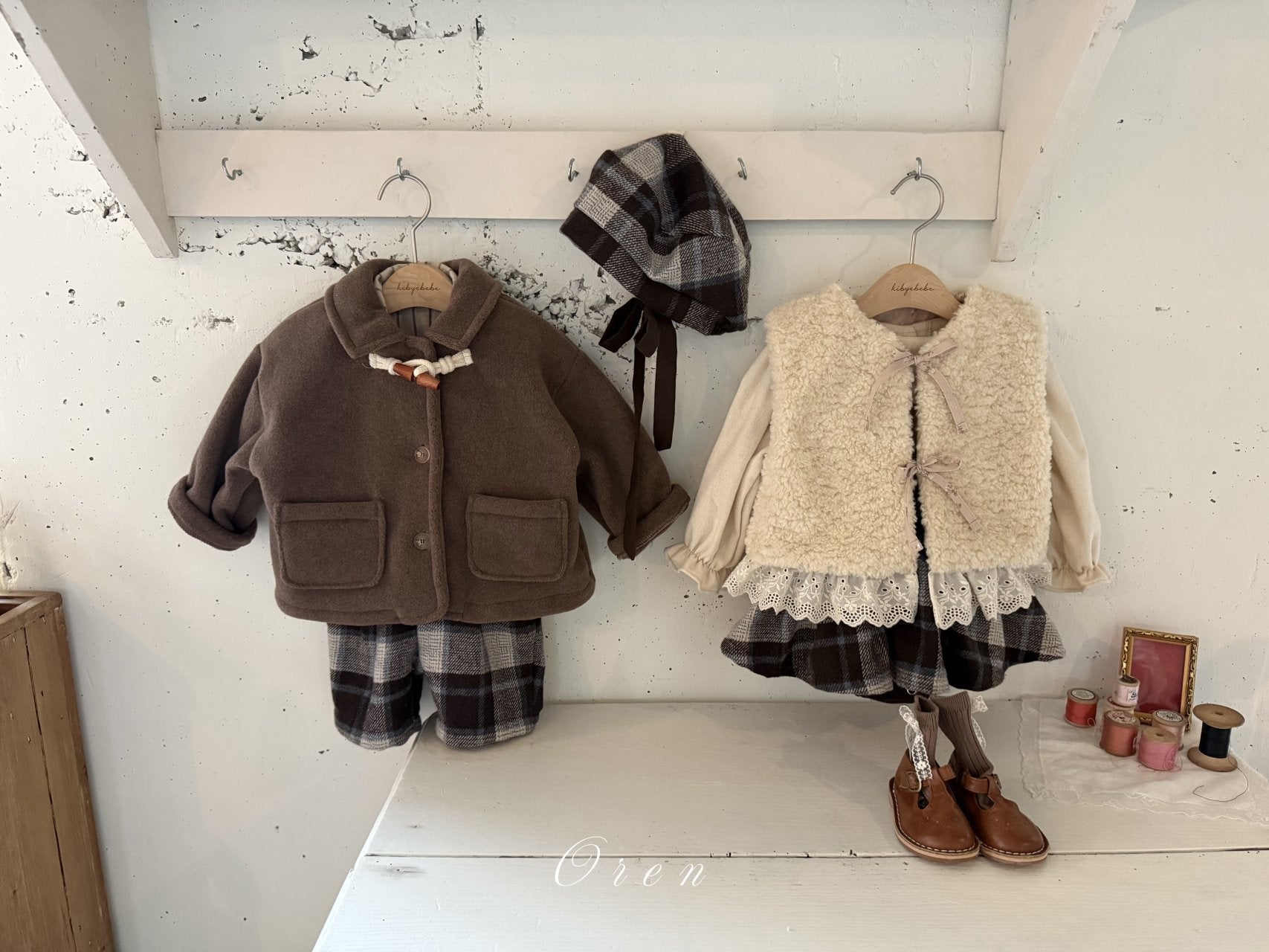 ［OREN］Brunel check bloomer skirt