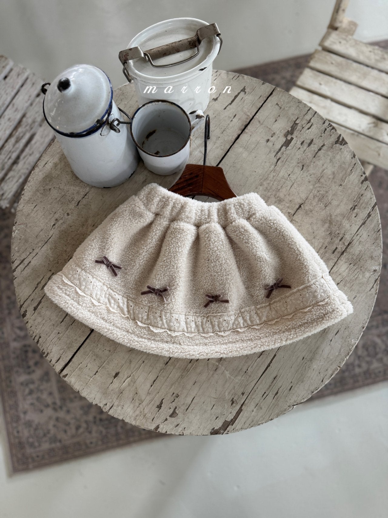 ［marron］Ribbon boa skirt