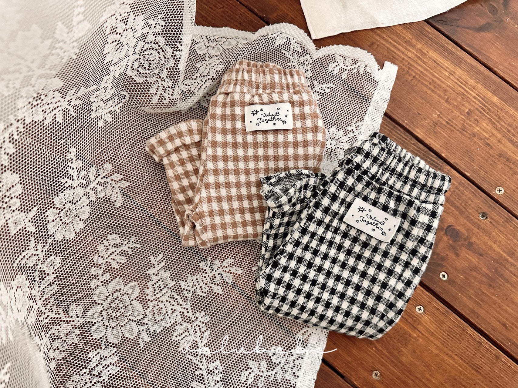 ［valubebe］Check frill flare pants (baby)