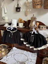 ［marron］Lace ribbon hood tops