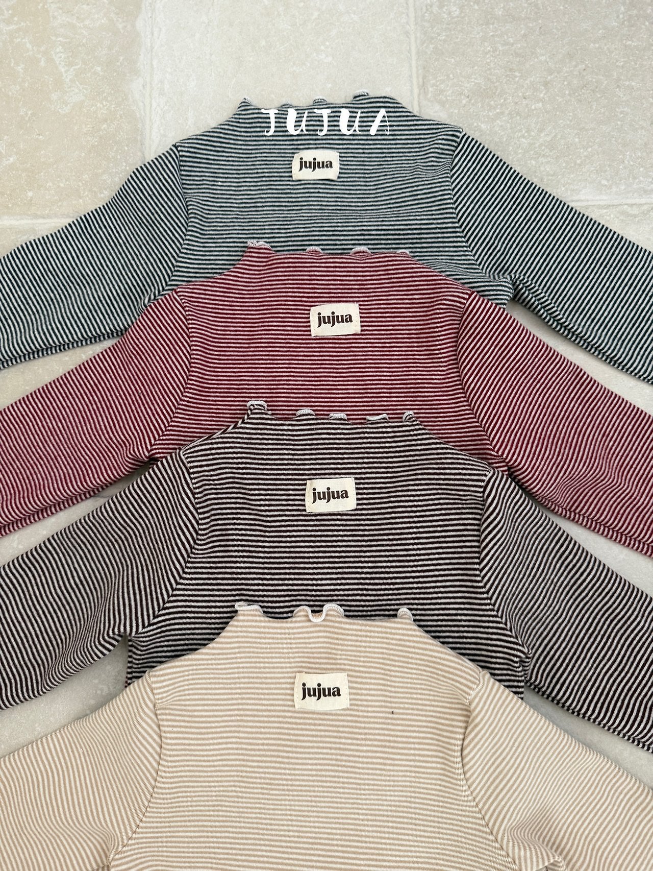 ［jujua］Stripe mellow tops