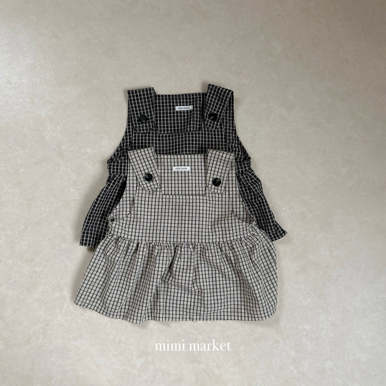 ［mimi market］Rona check suspender one-piece