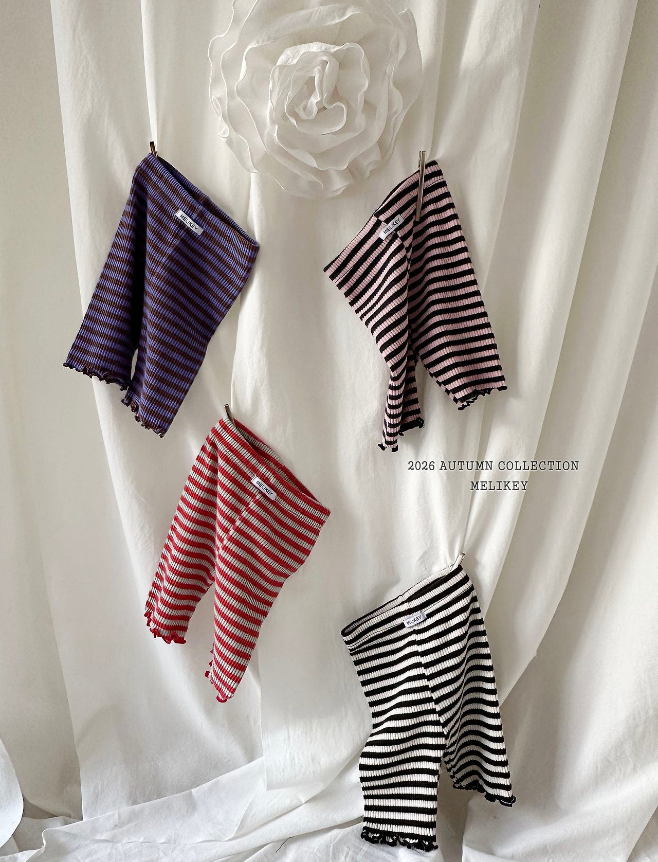 ［Melikey］Stripe color mellow leggings