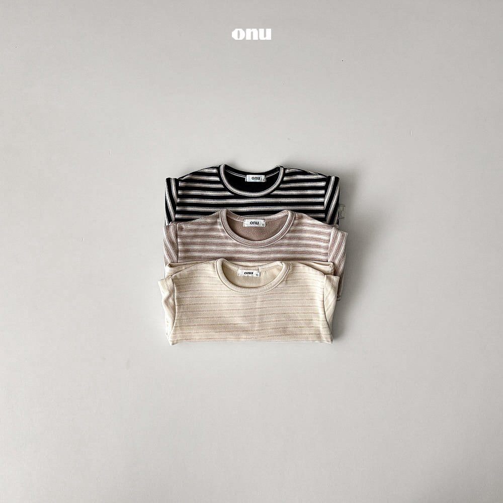 ［onu］Stripe round tee