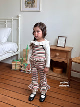 ［second moment］Peanut stripe frill pants