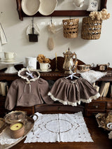 ［marron］Lace ribbon hood tops